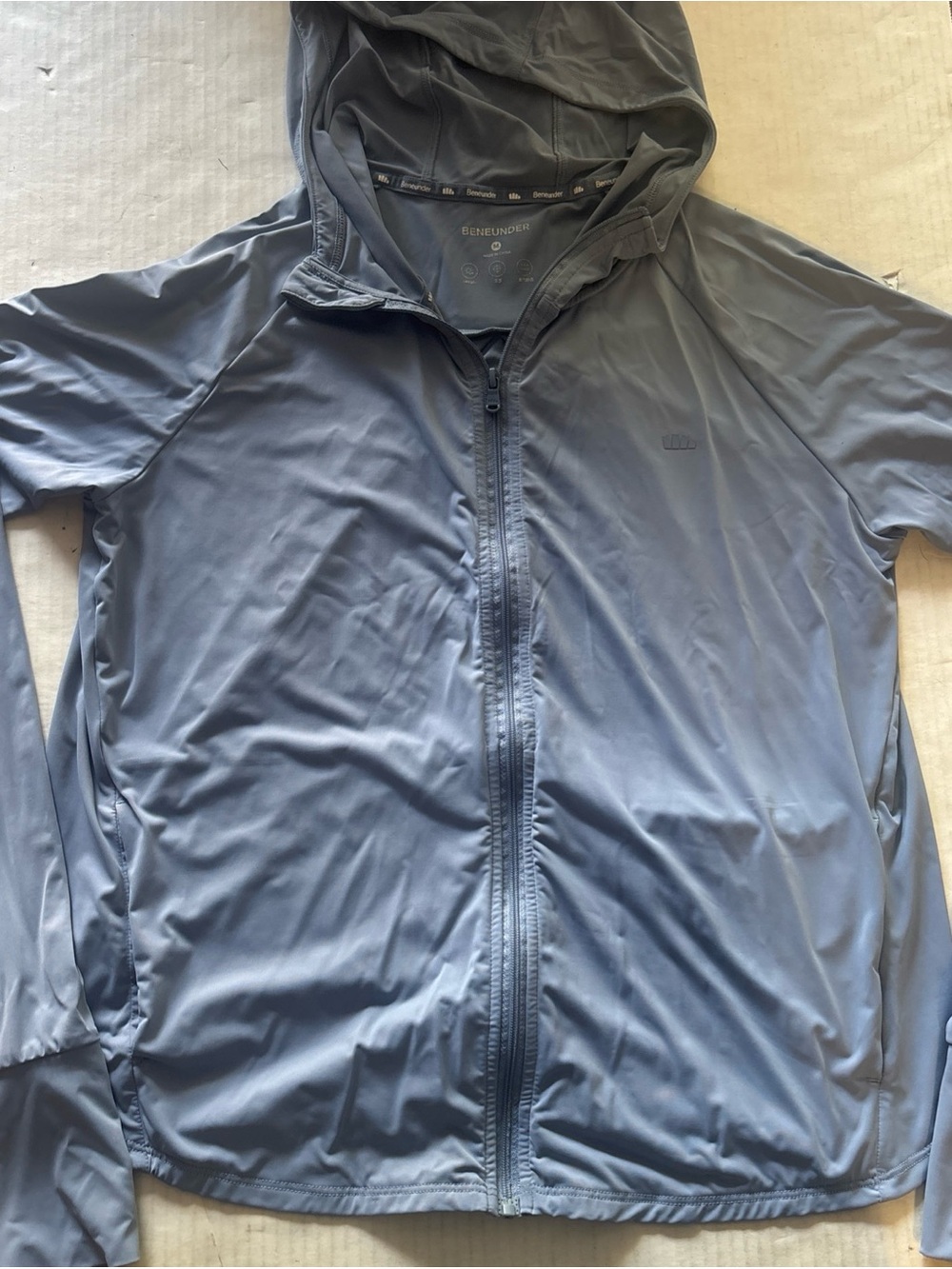 BENEUNDER Womens Lightweight Hooded Jacket in Light Blue Grayish color
